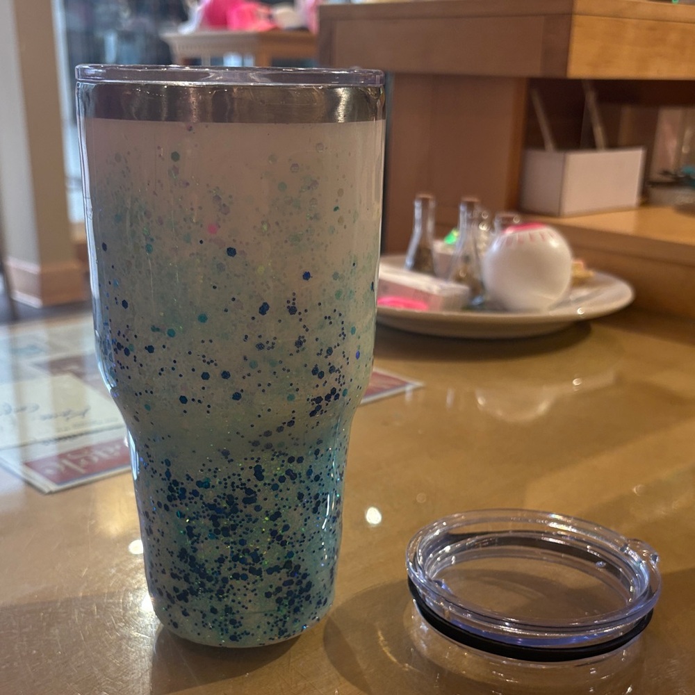 Blue Speckled Tumbler with Lid